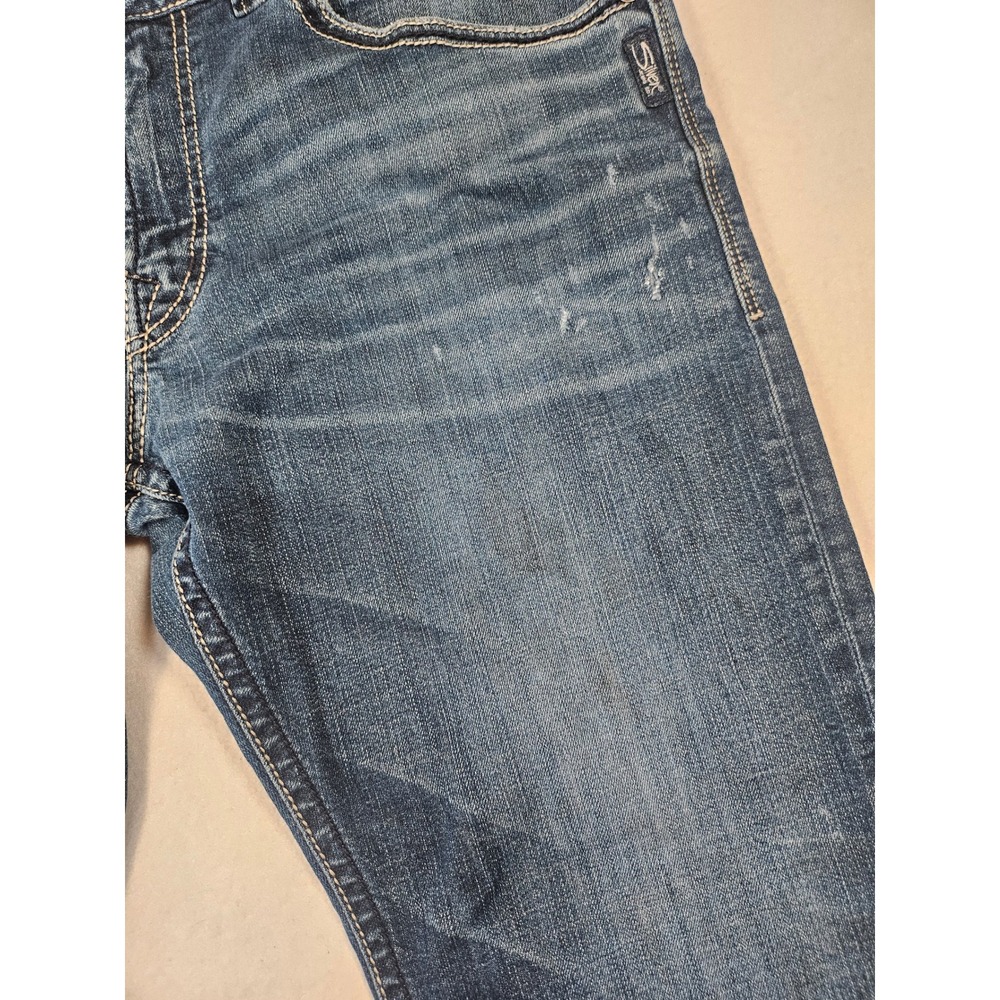 Silver Jeans Co Eddie Relaxed Fit Jeans Mens Size 36 Medium Wash Work Worn - Picture 9 of 16